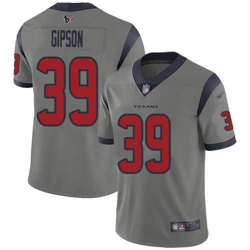 Houston Texans Limited Gray Men Tashaun Gipson Jersey NFL Football #39 Inverted Legend->houston texans->NFL Jersey